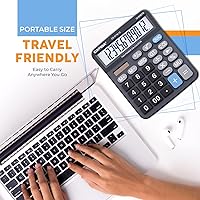 Vista 7 de Calculadora de escritorio comercial de alta calidad de 12 dígitos con gran pantalla LCD de 5 pulgadas, botones gigantes de buena respuesta, batería