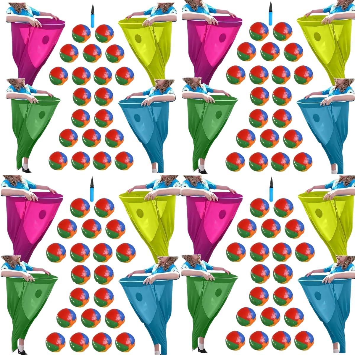 Granny Pants Yard Game, Granny Pants Outdoor Game with Bouncy Balls?Fun Family Party Sports Event?Outdoor Group Activity Game Set for Birthdays, BBQs, Beach and Backyard Games (4 Sets)