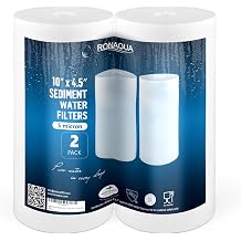 Ronaqua 10" x 4.5" Big Sediment Replacement Water Filter Cartridge, 5 Micron, NSF Certified, for Whole House, Compatible with RFC-BBSA, W15-PR, WFHD13001B, GXWH35F, HF45-10BLBK10PR and AP817, 2 Pack