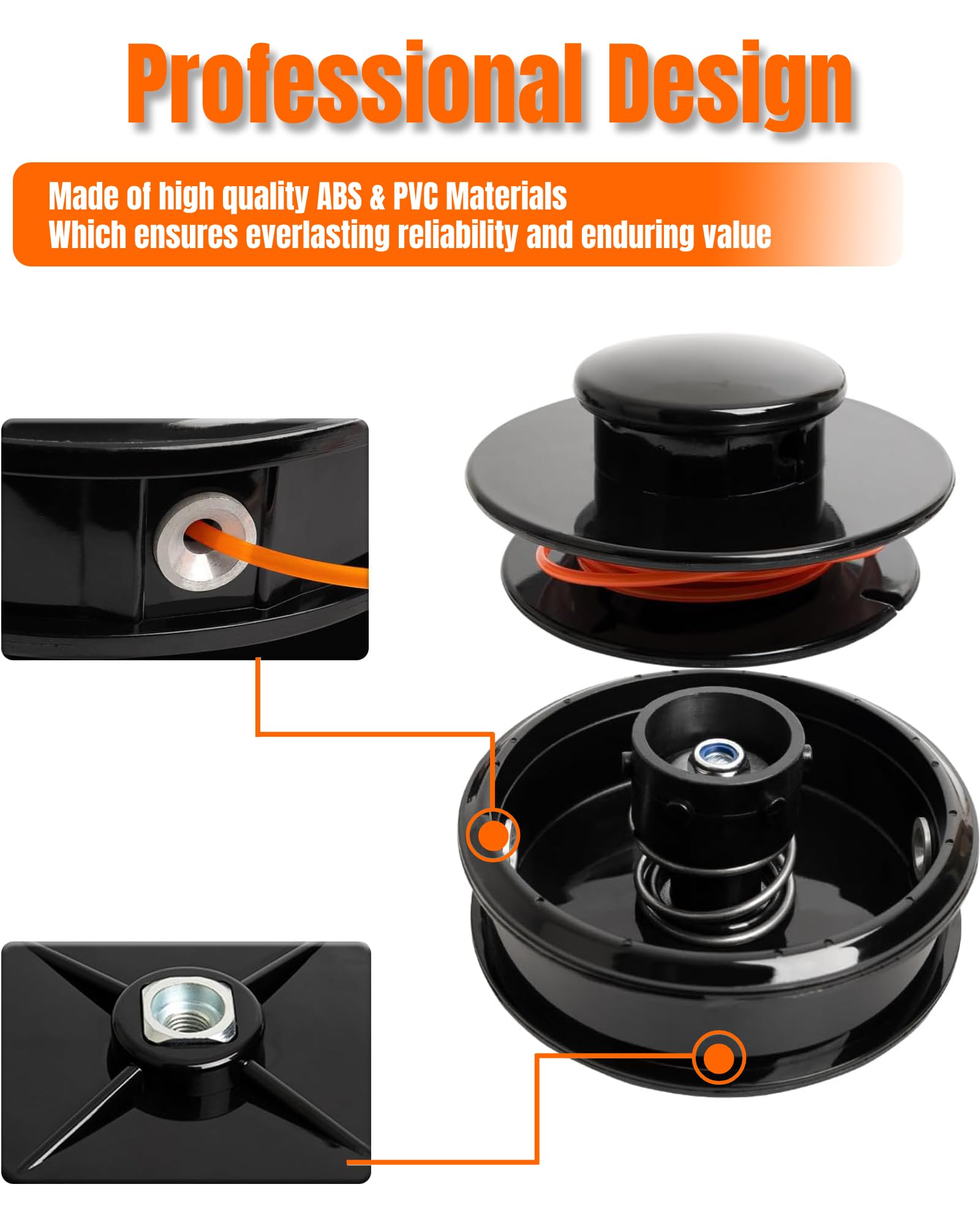 21560070 - Cabezal de Repuesto para Recortadora Echo Echomatic 21560050 200095200 10106292 SRM-225 SRM-210 SRM-235 de Eje Recto para cortacésped, Cabezal de desbrozadora con línea de 0.08