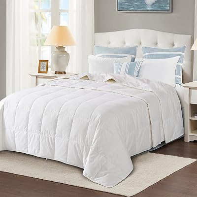 Globon Down Blanket California King Size, Extra Lightweight Summer Comforter/Duvet Insert for Hot Sleepers,Noiseless & Extra Soft, 13 Ounce Fill Weight, White