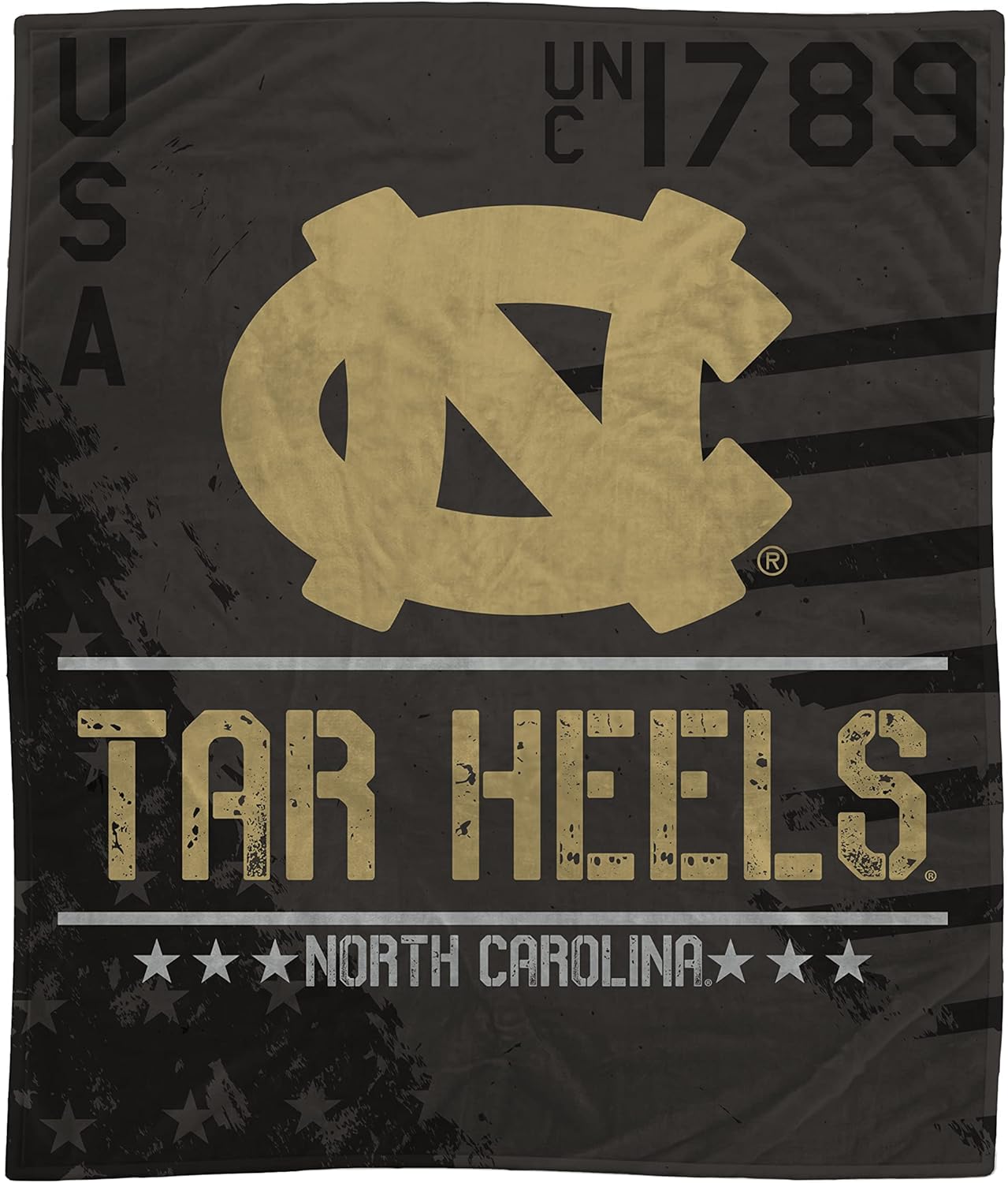 NCAA Black Camo Flannel Fleece Blanket