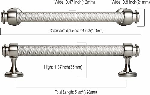 Miniatura 8 de Asidrama Paquete de 10 manijas de gabinete de cocina moleteadas de 7 pulgadas (6.969 in), color negro mate, tiradores de gabinete, accesorios de