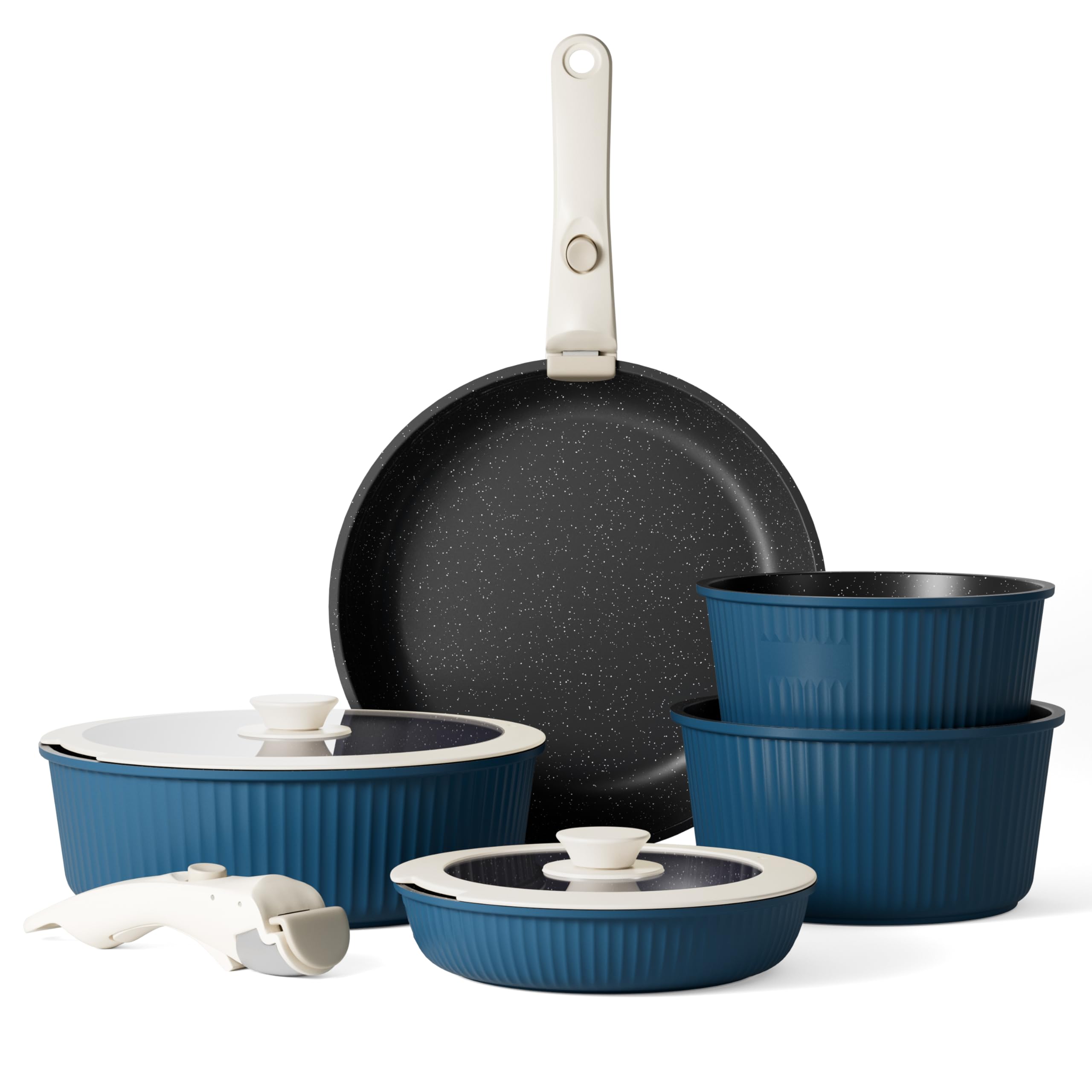 Set Pentole Antiaderenti In Granito - Manici Staccabili, Impilabili, Per Induzione - Senza PFOA - Foto 7