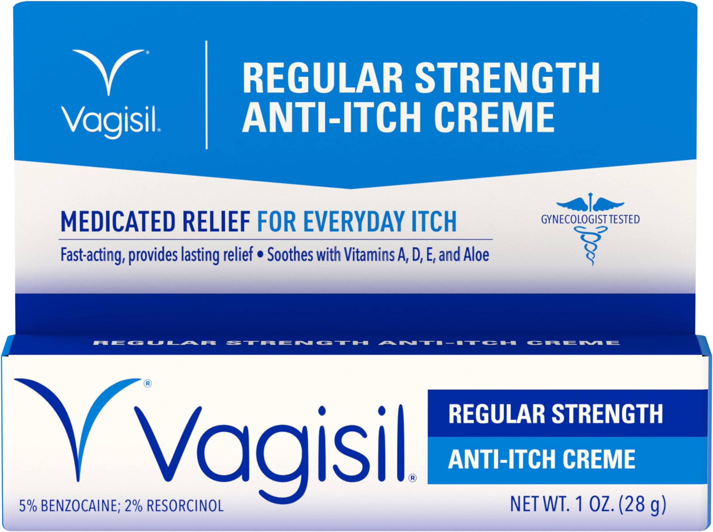 Regular Strength Anti-Itch Feminine Cream for Women, Gynecologist Tested, Hypoallergenic, Fast-acting and Long-lasting Itch Relief, Vaginal Moisturizer Soothes and Cools, 1 oz (Pack of 1)