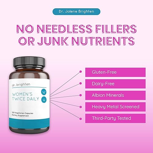 Miniatura 2 de Dr. Brighten Women's Twice Daily - Suplemento dietético multivitamínico de espectro completo con minerales quelados Albion para una máxima absorción