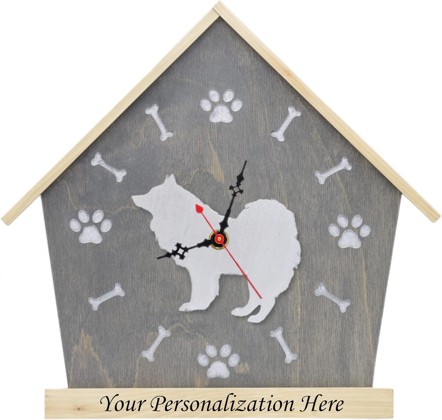 Samoyed Personalized Wall Clock - Customizable Gift for Dog Lovers - Samoyed Dog Memorial Gift