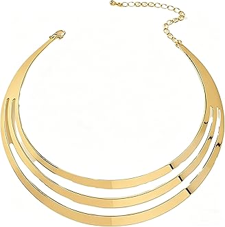 Gold Necklaces for Women Chunky Gold Silver Choker Necklace Statement Egyptian Jewelry for Women Men Gold Costume Jewelry Sets Accessories Gift