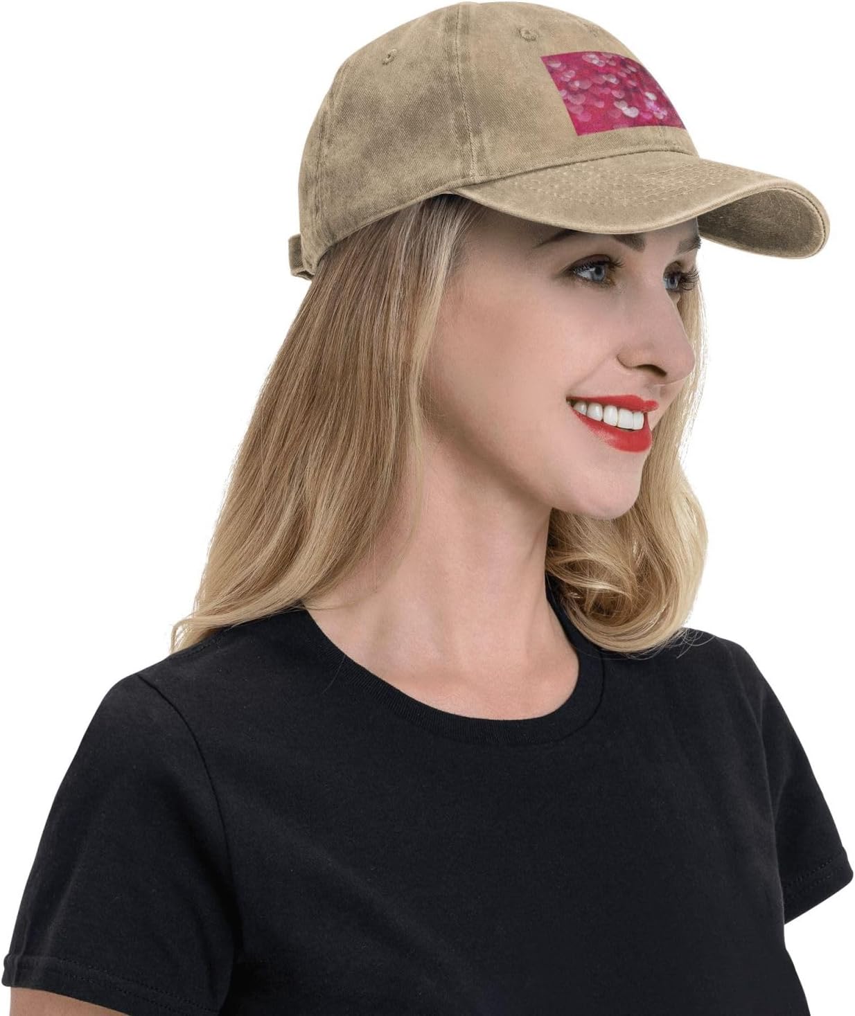 Valentine's Day Love Heart Print Cowboy Hat Personalized Baseball Cap Fashion Hat Cap Funny Gifts for Women Men Natural