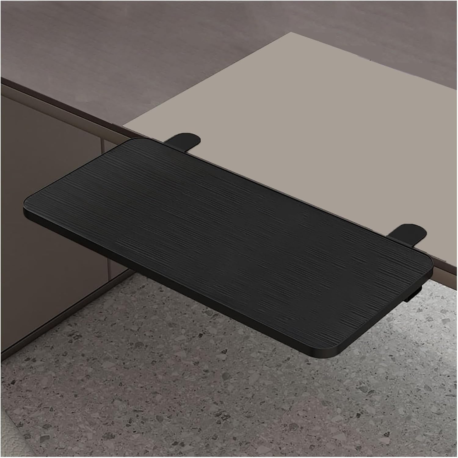 Desk Organizer, Ergonomic Desk Extender Tray Clamp, Foldable Desk Extender Shelf, Table Mount for Sit Stand Desks, Punch-Free Clamp On Desk Extension, Support Desktop Extender for Home and O
