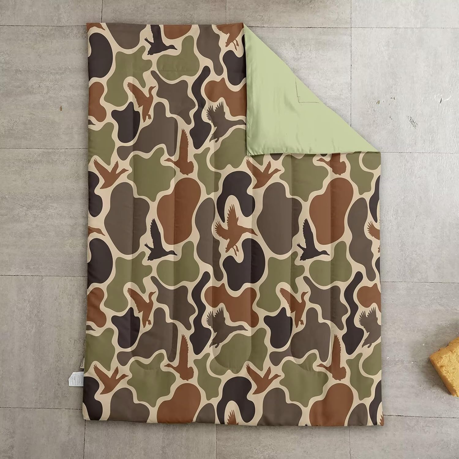 4 Pieces Toddler Duck Camo Bedding Set for Boys,Hunting Camouflage Toddler Comforter Set for Kids Bed in a Bag Includes Comforter, Flat Sheet, Fitted Sheet and Pillowcase - Image 3