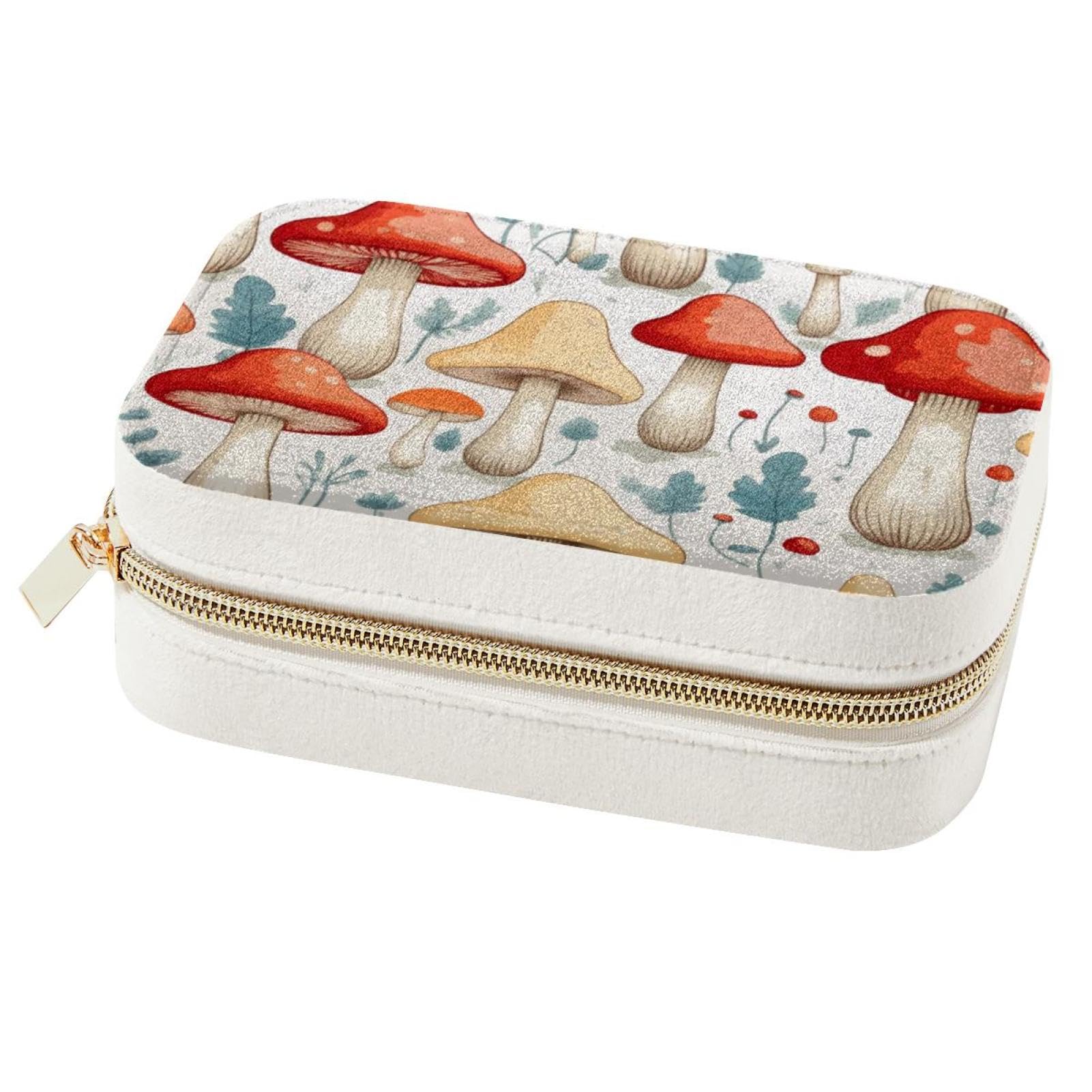 Boîte à bijoux de voyage champignon coloré, le cadeau élégant pour femme