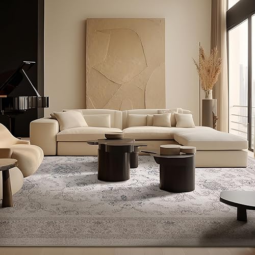 Miniatura 220 de Phantoscope Vintage Collection - Alfombra de área de 8 x 10 pies, alfombra grande para sala de estar, lavable, bohemio, antideslizante