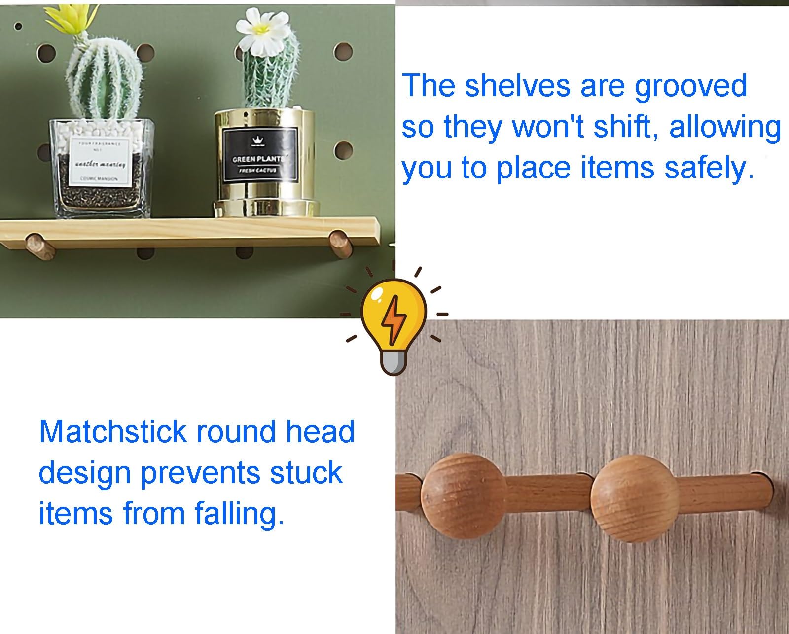 ApuaVireo&Co steckbrett display stand, Wand-Organizer-Pegboard, Holz-Pegboard-Organizer-Kit, Peg Board-Kombinations-Kit, Pegboard-Wandhalterung, Display-Pegboard(Orange,22X29.5in)