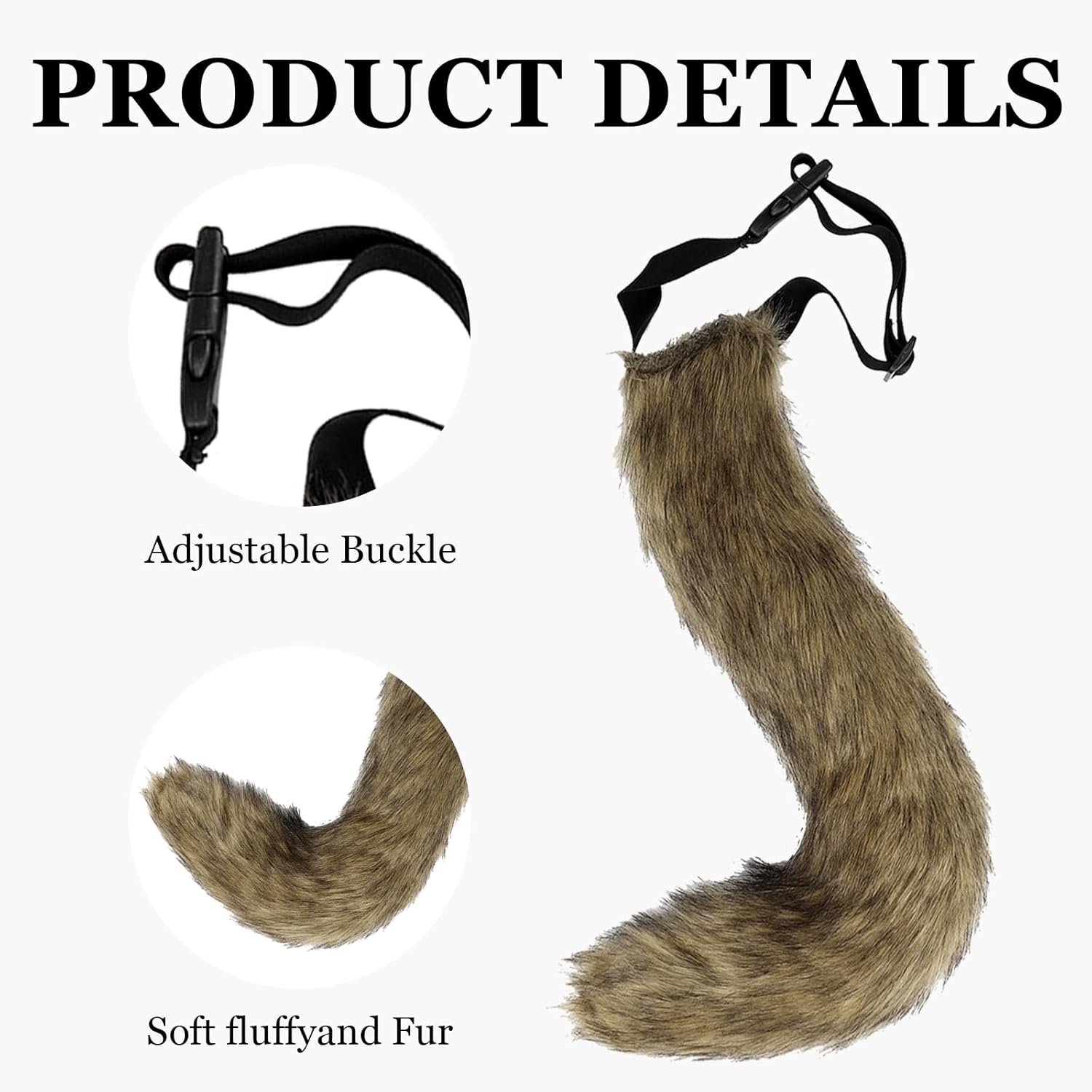 4 Pcs Faux Fur Cat Fox Mask Tail and Paw Set for Adults Men Women, Therian Mask Paws and Tail Set, Plush Masks Fluffy Paw Gloves for Halloween Christmas Party, Grassyellow - Image 4