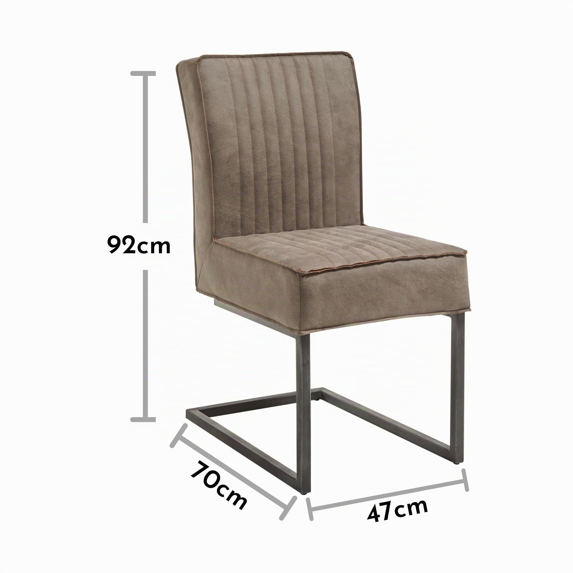 LINDA Schwingstuhl 2er Set mit schwarzem Metallgestell und Microfaser Bezug, Taupe - Bequemer Freischwinger Stuhl für Esszimmer & Küche - 47 x 92 x 70 cm (B/H/T)