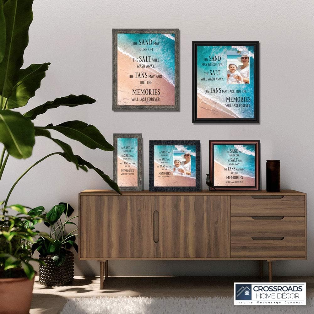Crossroads Home Décor Memories Last Forever, Ocean Decor, Family Vacation Picture Frame, 2175BW