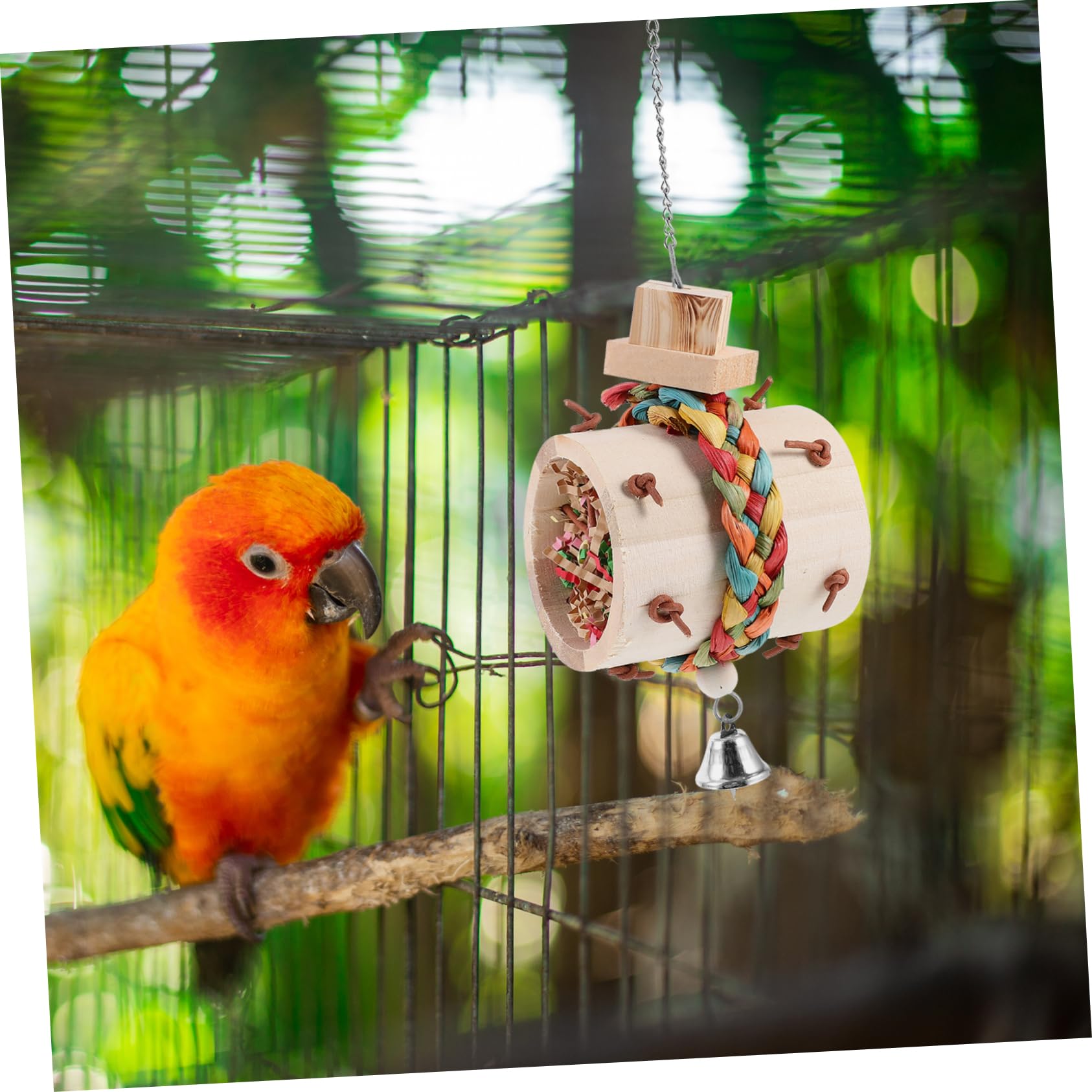 BESPORTBLE 3pièces Jouet à Manger pour Oiseaux Jouet De Formation pour Perroquets Tube à Mâcher Suspendu pour Oiseaux pour Éviter Ennui Stress
