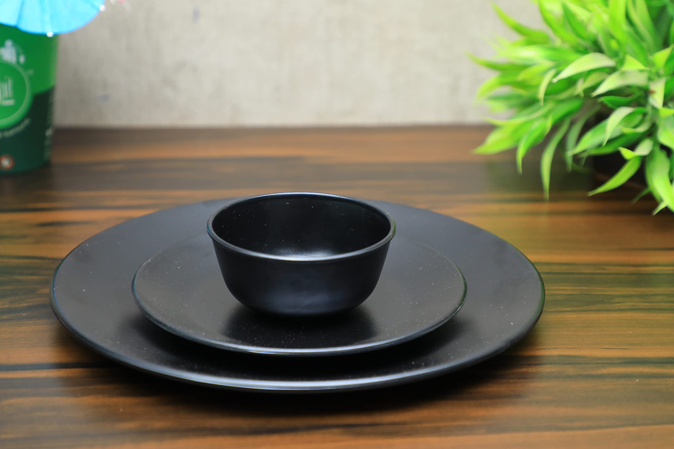 Greenland Black Melamine Dinner Set - 12 Piece -14 Greenland Black Melamine Dinner Set - 12 Piece -14