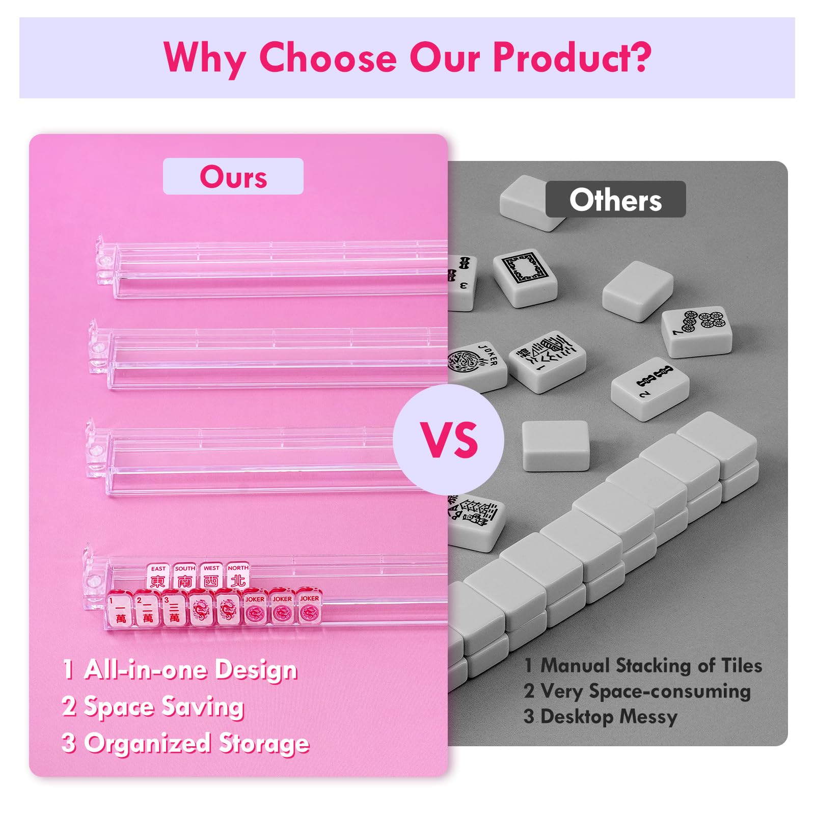 Ciieeo Lot de 4 poussoirs de mahjong en plastique transparent tout-en-un pour tuiles de Mahjong Ciieeo Lot de 4 poussoirs de mahjong en plastique transparent tout-en-un pour tuiles de Mahjong