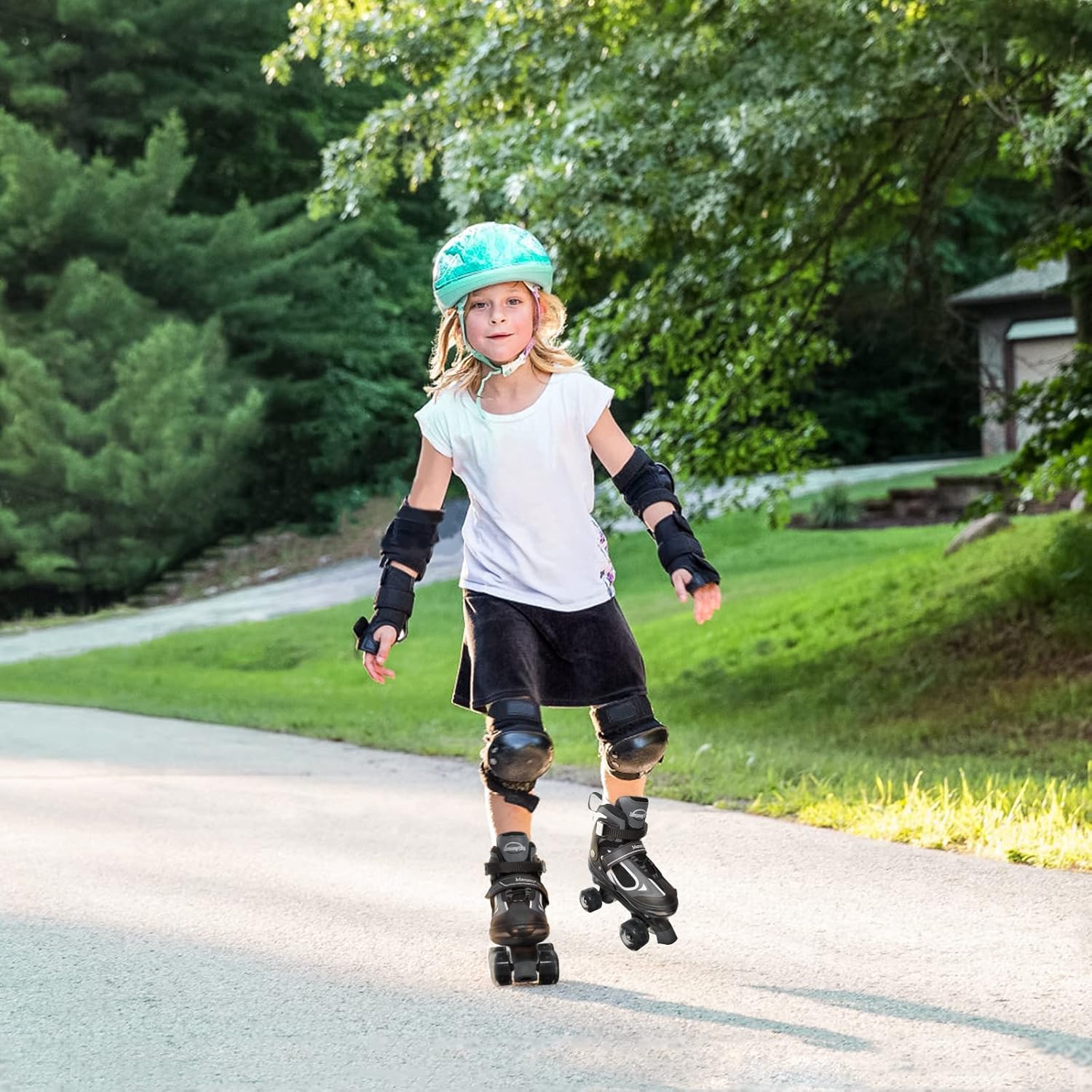 YumHome Roller Skates for Girls and Boys,4 Sizes Adjustable Roller Skates for Kids with All Light up Wheels, Full Protection for Children's Indoor and Outdoor Play : Sports & Outdoors