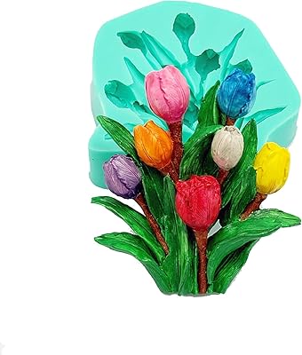 FS Brand Tulip Silicon Mold Flexible Silicone Mould for Crafts, Jewelry, Resin, Scrapbooking, Polymer Clay.