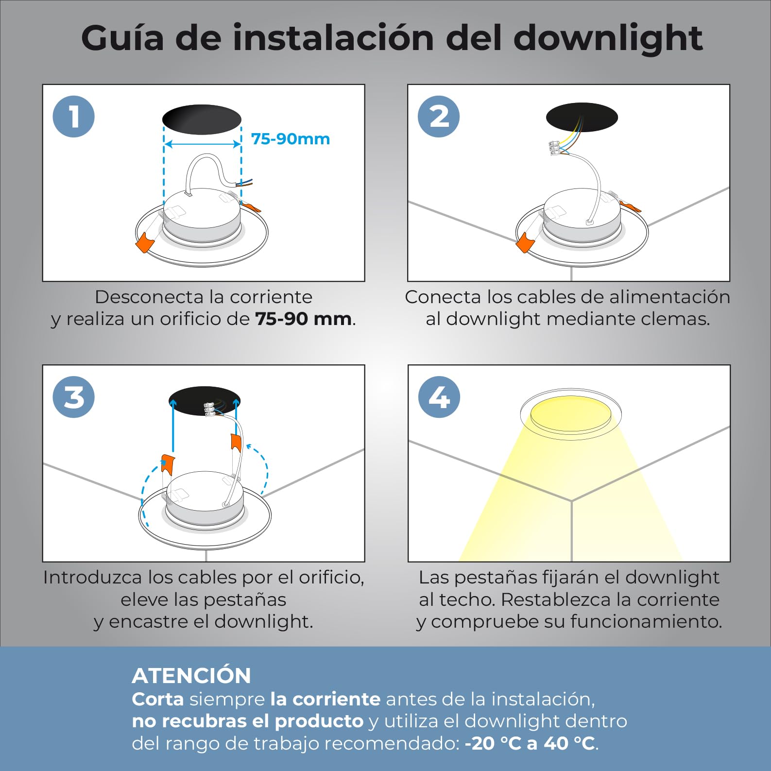 LED ATOMANT 20x Downlight LED Incasso Foro 75-90mm 4W Bianco Freddo