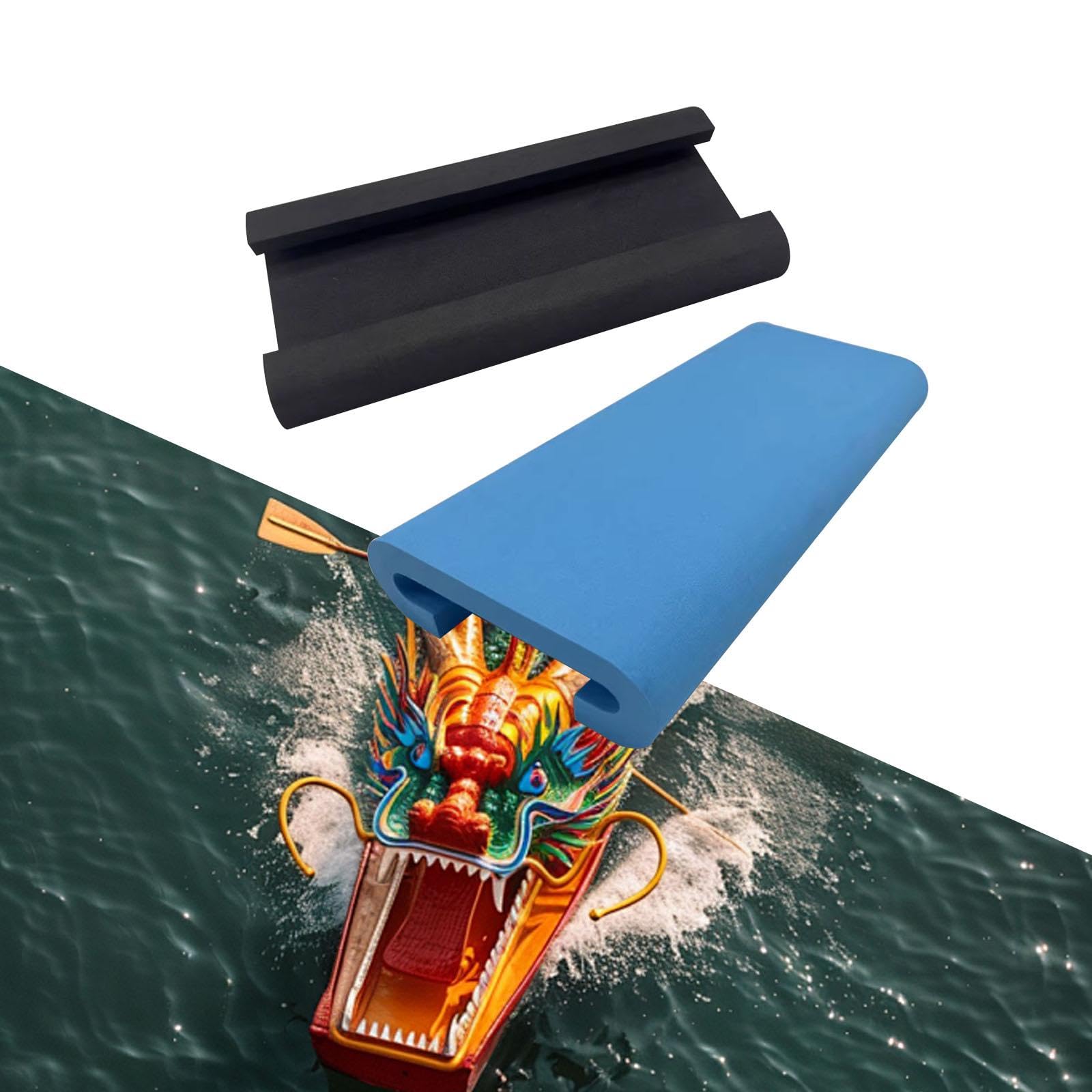 2 Stück Drachenboot-Sitz, Drachenboot-Sattel, Stoßdämpfung, schützendes Eva, leichtes Sitzkissen, Paddel für Ruderwerkzeuge, Wettbewerb, Kajakfahren, Himmelblau+Schwarz