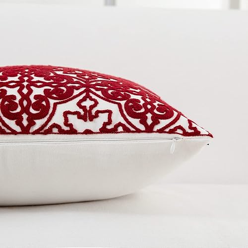 Miniatura 5 de HWY 50 Juego de 2 fundas de almohada decorativas bordadas modernas con detalles geométricos y decorativos de 18 x 18 pulgadas para sofá, sala de