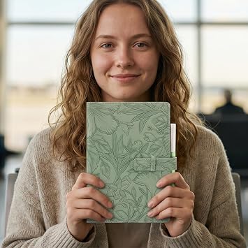 Academic Diary 2026-2027,A5 Page a day Diary 2026-2027, Day Per Page Planner Aug 2026 - Aug 2027,Hardcover Daily Planner with Monthly View, Pen,Colorful Tabs, Inner Pocket,Stickers (Green)