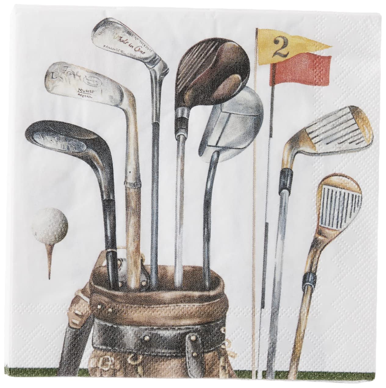 IHR Ideal Home Range Cocktail Napkins Disposable 3-Ply Paper Party Napkin Pack, 5" x 5", Golf White, 20-Count