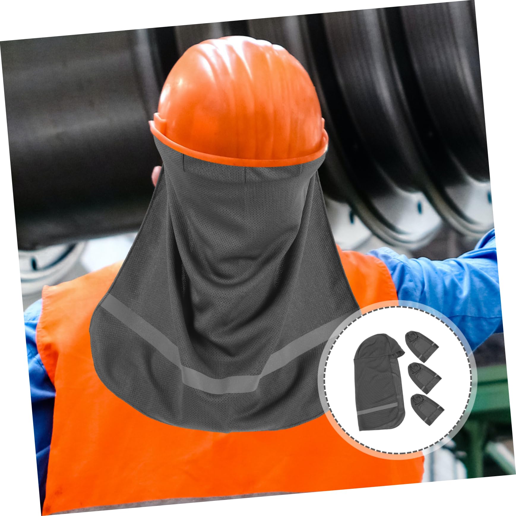 NUOBESTY Sonnenhut Schutzhelm Mit Visier Voller Krempe Faltbarer Nackenschutz Kühlung Hart Schweiß Schattenrand des Schutzhelms Schutzhelm Sonnenschutz Stoff Dunkelgrau