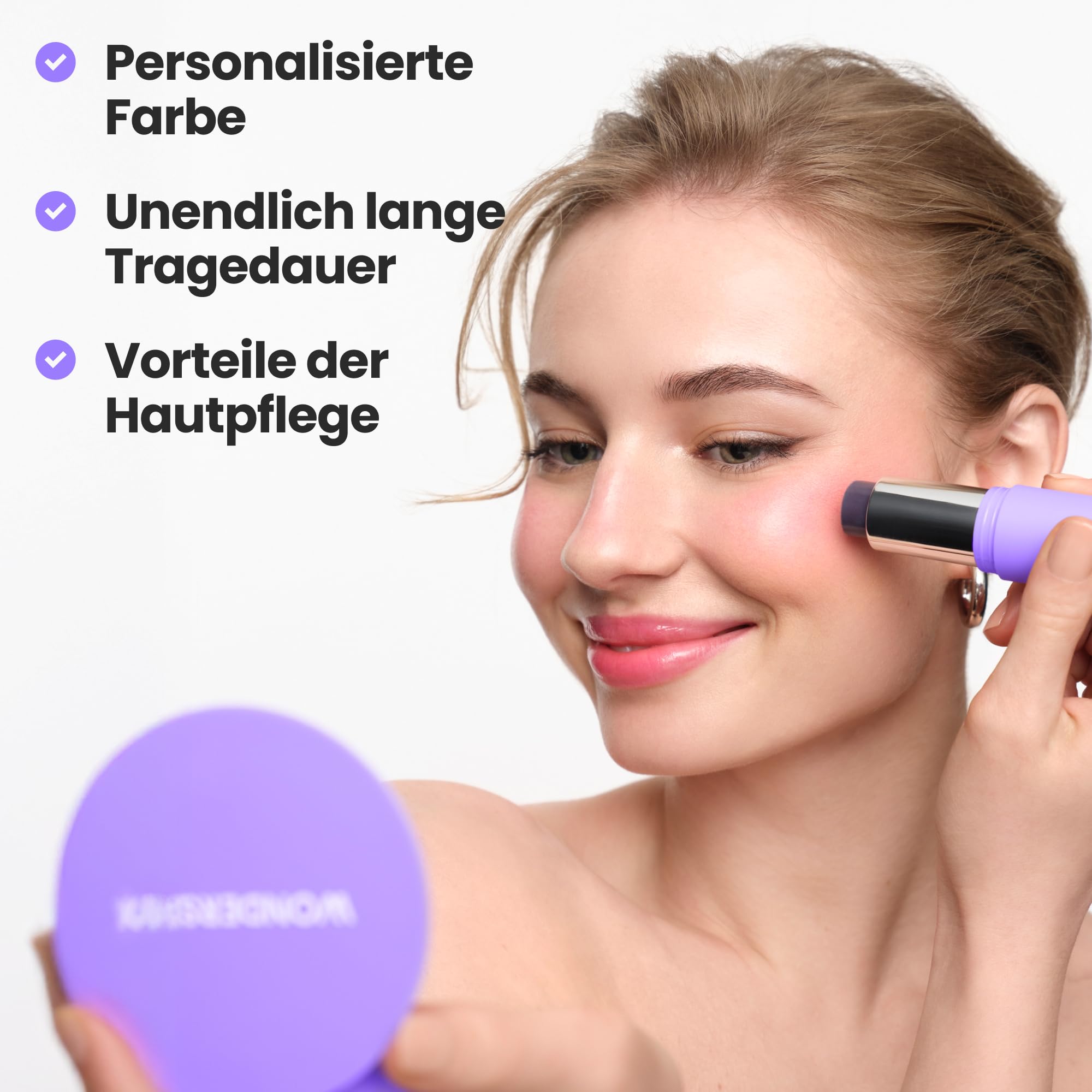 Wonderskin Rouge Stick pH-aktiviert – pHlush Multi-Use Blush Stick, Creme-Tönung für Wangen und Lippen, Erfrischendes und pflegendes Make-up mit Farbanpassungseffekt