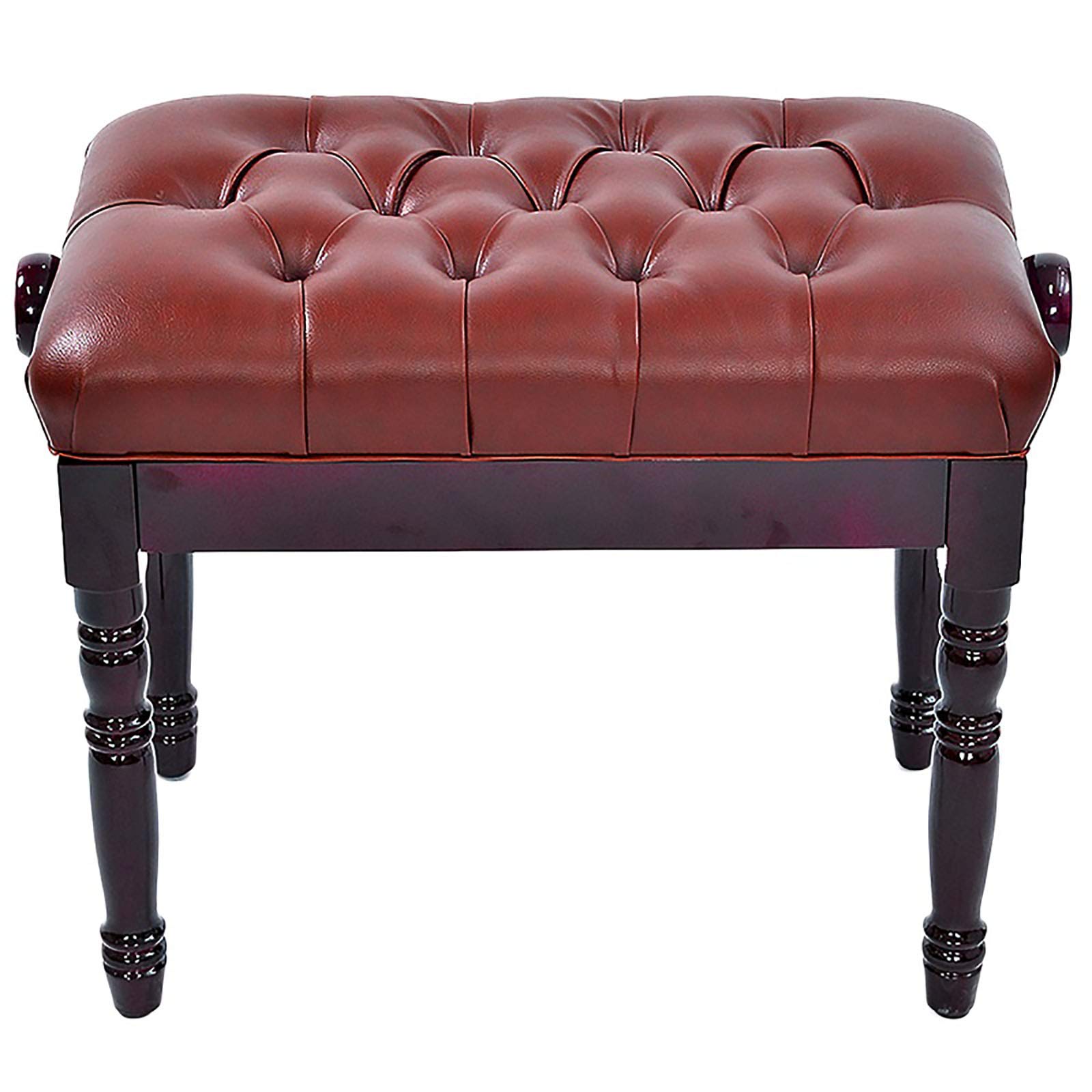 sdneNest Banco de piano ajustable con marco de madera, taburete de tocador para teclado, altura ajustable 46 56 cm, marrón rojizo, marrón rojizo