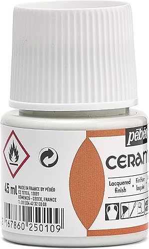 Miniatura 9 de Pebeo 025-010 Pintura de cerámica efecto esmalte, botella de 1.5 fl oz, color blanco, 1.5 fl oz (paquete de 1)