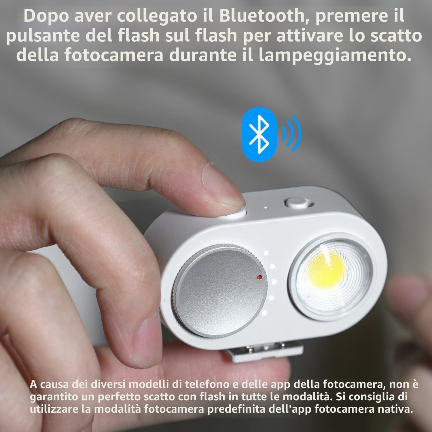 Fotogear FL01 COB - Luce flash per cellulare, 15 W, adesione magnetica, 35 g, 5700 K/92 + CRI, compatibile con iOS/Android per luce notturna, ritratto e fotografia di prodotto