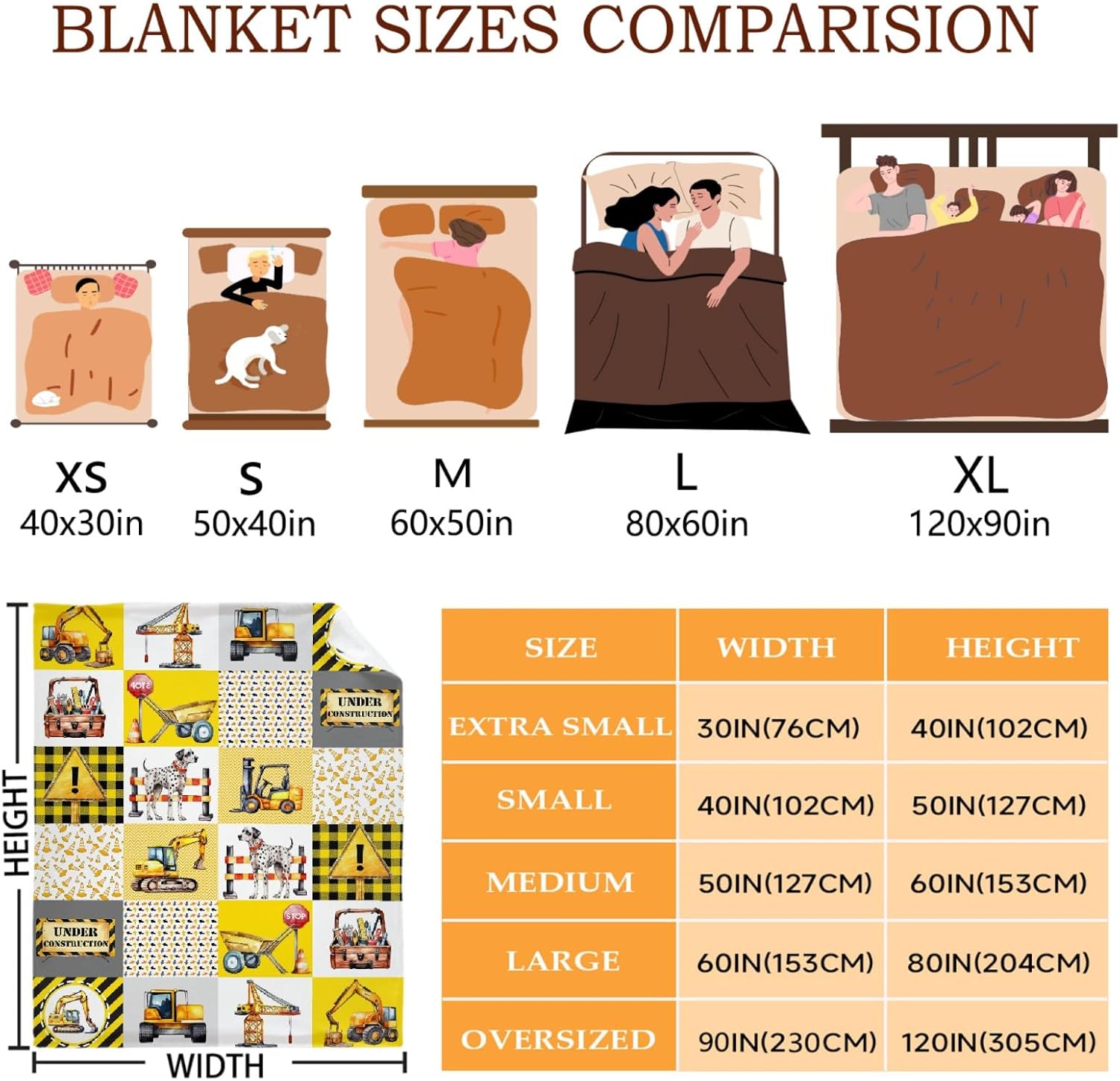 Construction Truck Blanket Soft Fuzzy Excavator Tractor Blanket for Toddler Women Men Construction Vehicles Blanket for Couch Bed Outdoor Truck Blankets for Truck Car Lovers 40"x50"for Kids/Child