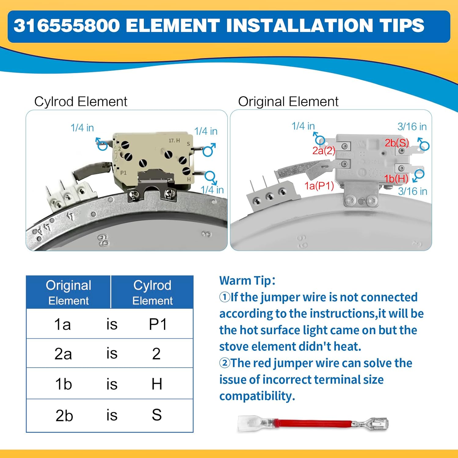 Improve 316555800 W10823692 Dual Radiant Surface Element 9 in/6 in AP4556791 Fit For Frigidaire For Kenmore For Whirlpool Stove Dual Haliant Surface Replace DG47-00022A 316418401 316418400 WPW10275049