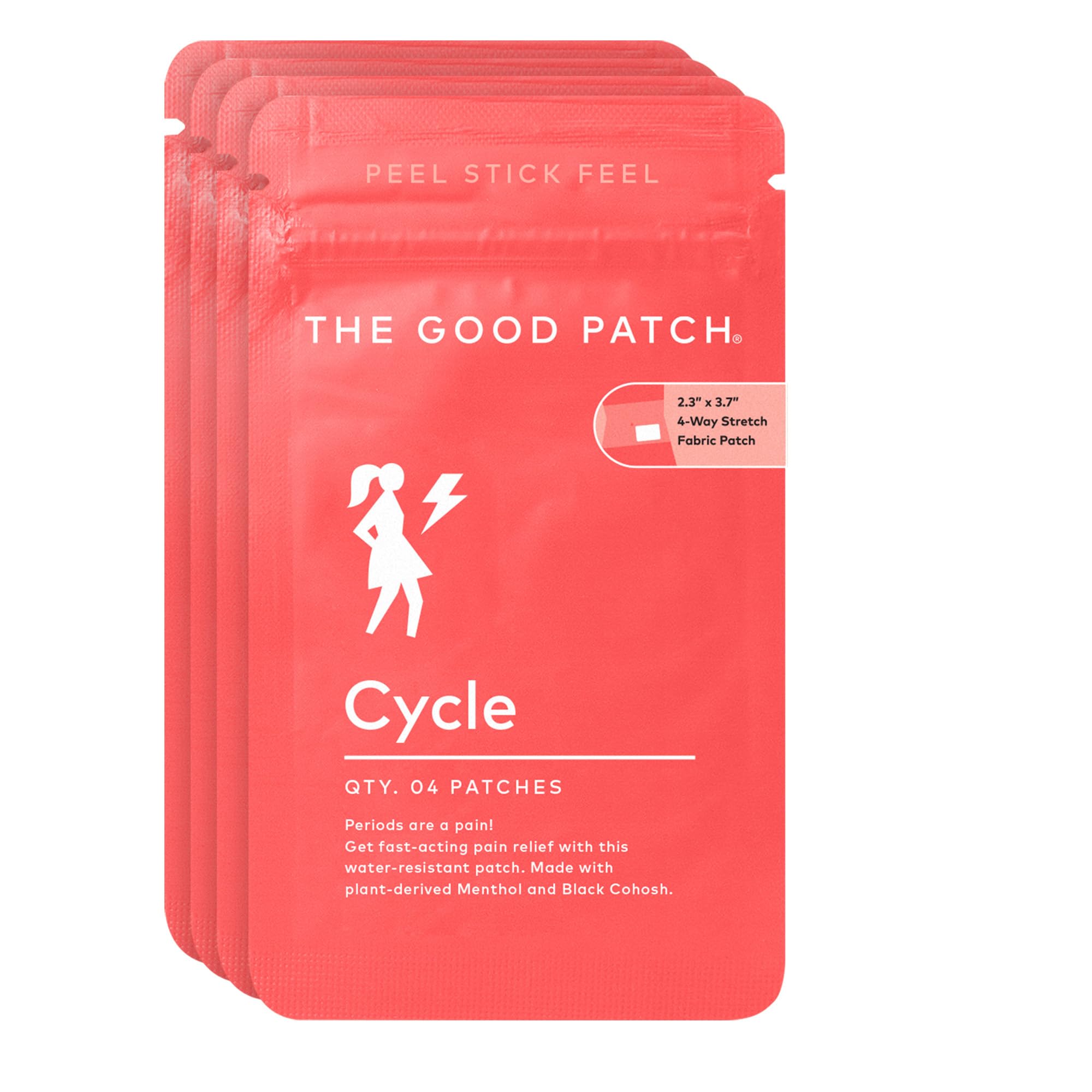the good patch cycle period pain patch for cramps natural patch with menthol black cohosh plant powered wearable wellness large sized 16 total patches