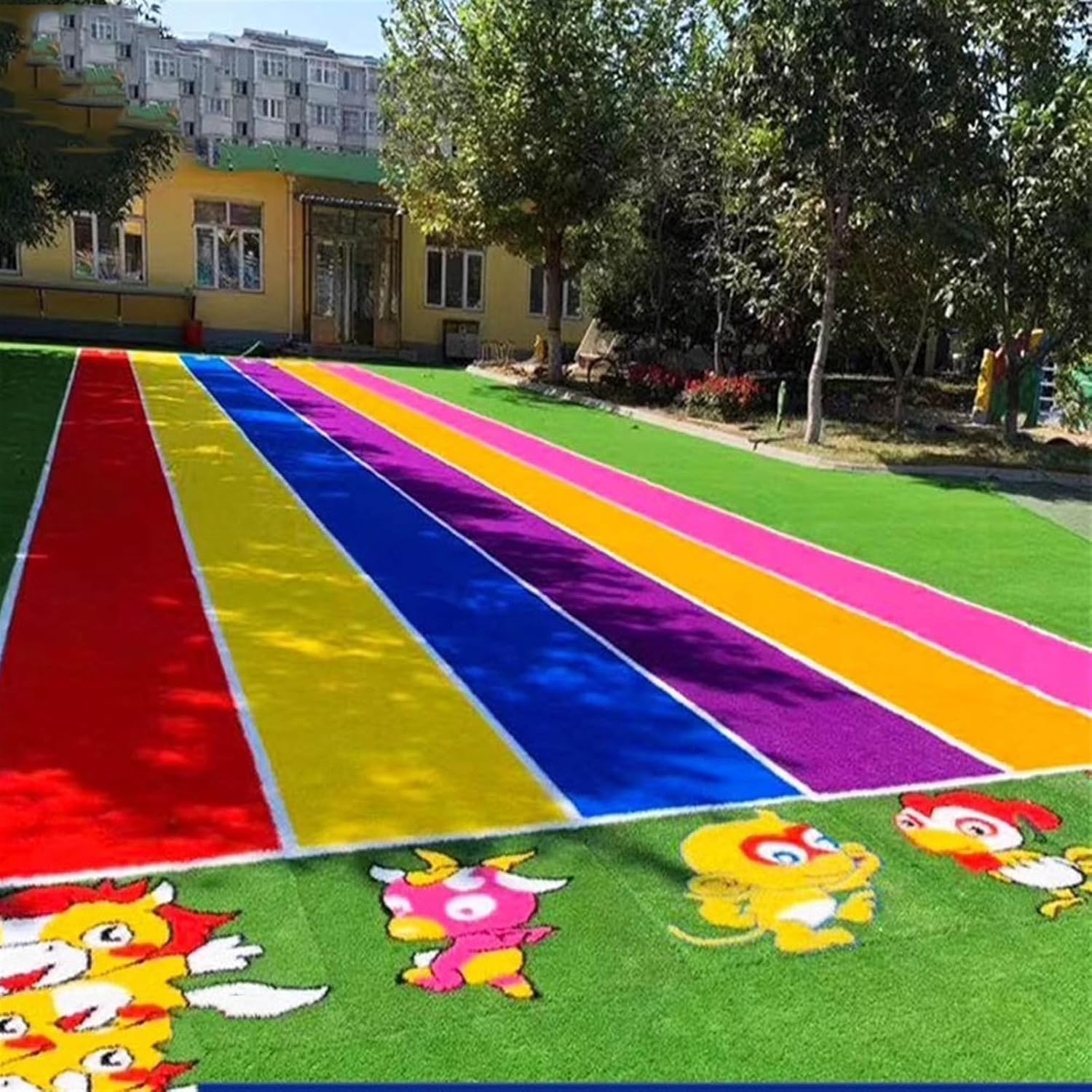 Erba Sintetica per Prato con Retro in Gomma, Morbida al Tatto, a Bassa Manutenzione, Adatta per Giardini e Cortili.