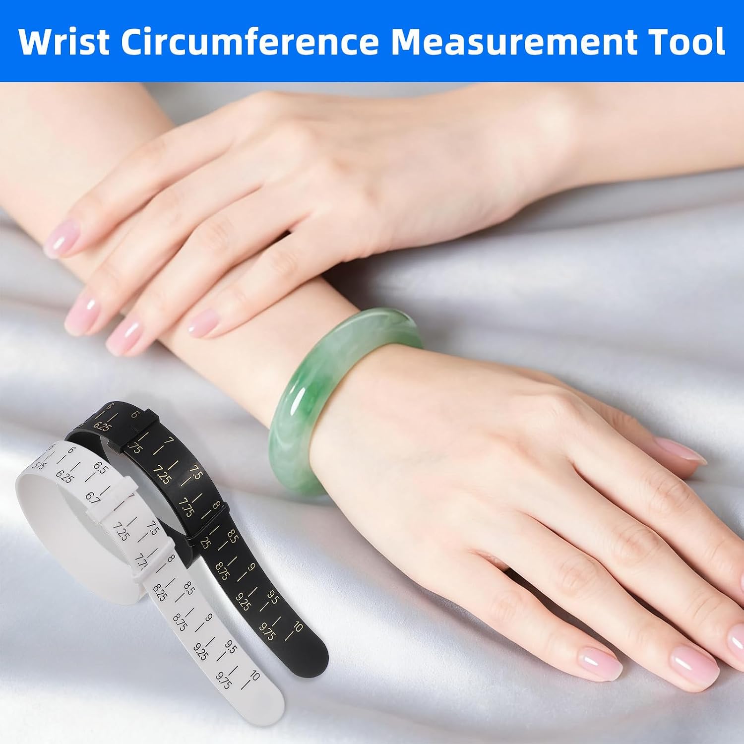 2pcs Bracelet Measuring Sizer Inch Scale Wrist Tool Reusable PU