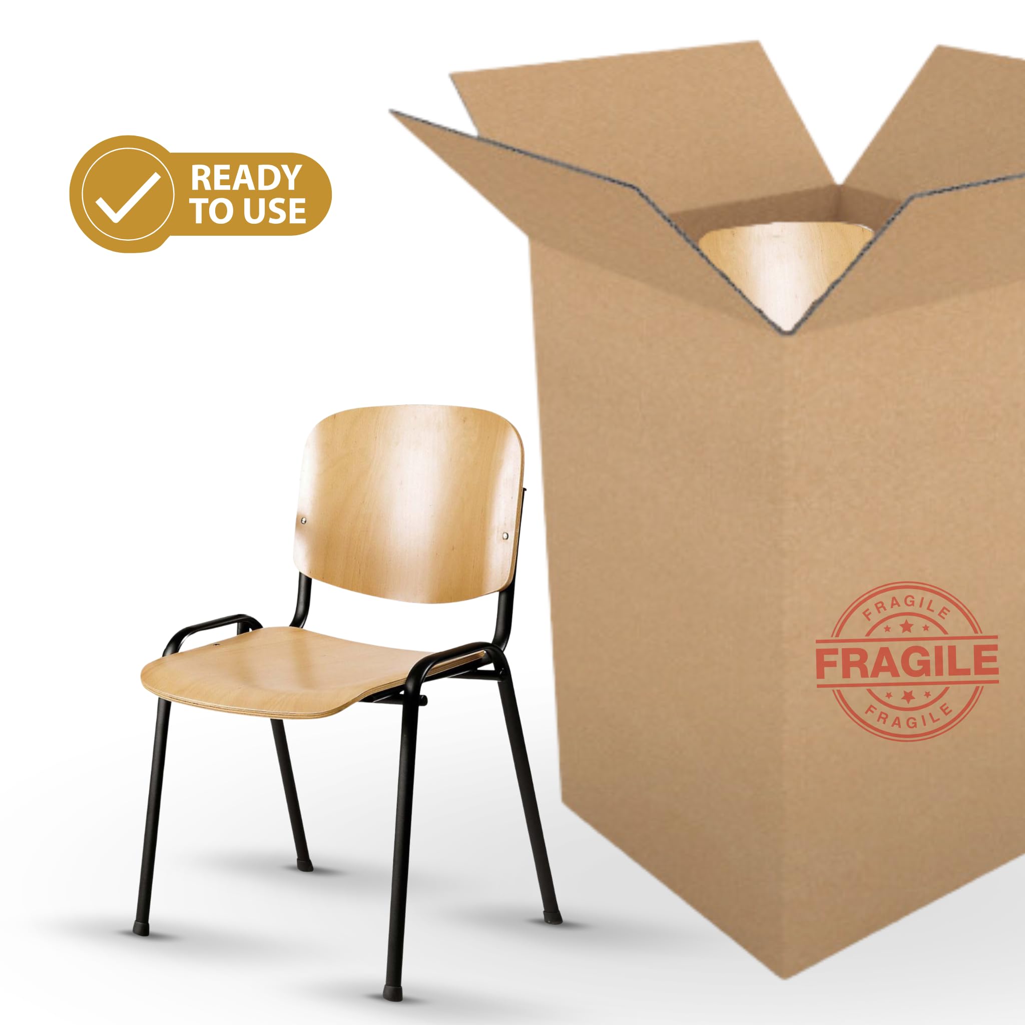 Topsit Chaise Visiteur, Chaise de conférence, empilables, avec Assise et Dossier en Bois