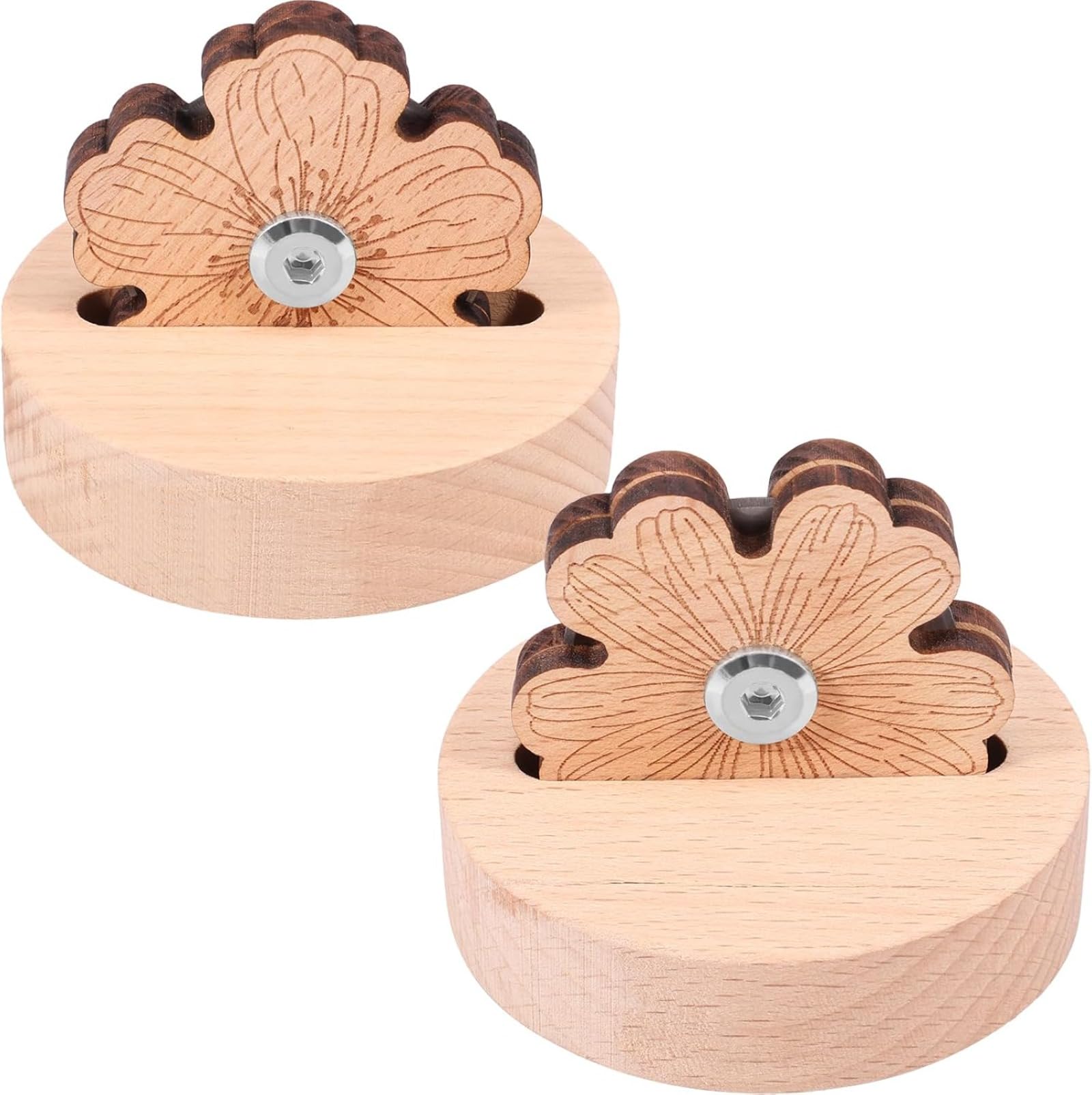 Thread Cutter for Quilting Sewing, Wood Tabletop Yarn Cutter 5 Cutting Positions Yarn Cutting Tool Flower Thread Cutter with Anti-Slip Stand for Sewing Thread, Sewing Notions, Rotary Blade Snip