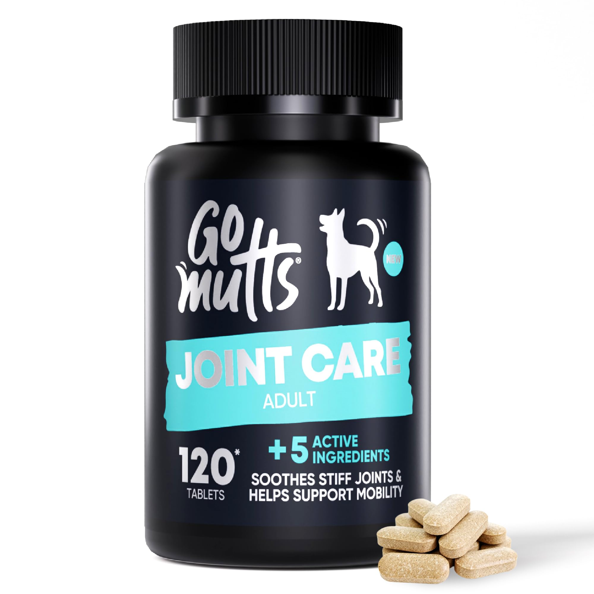 GOMUTTS Joint Supplements for Dogs, 120 Dog Joint Tablets with Glucosamine, Green Mussel, Dog Joint Supplements for Adult, Promote Joint Health, Reduce Stiffness & Inflammation, Enhance Mobility