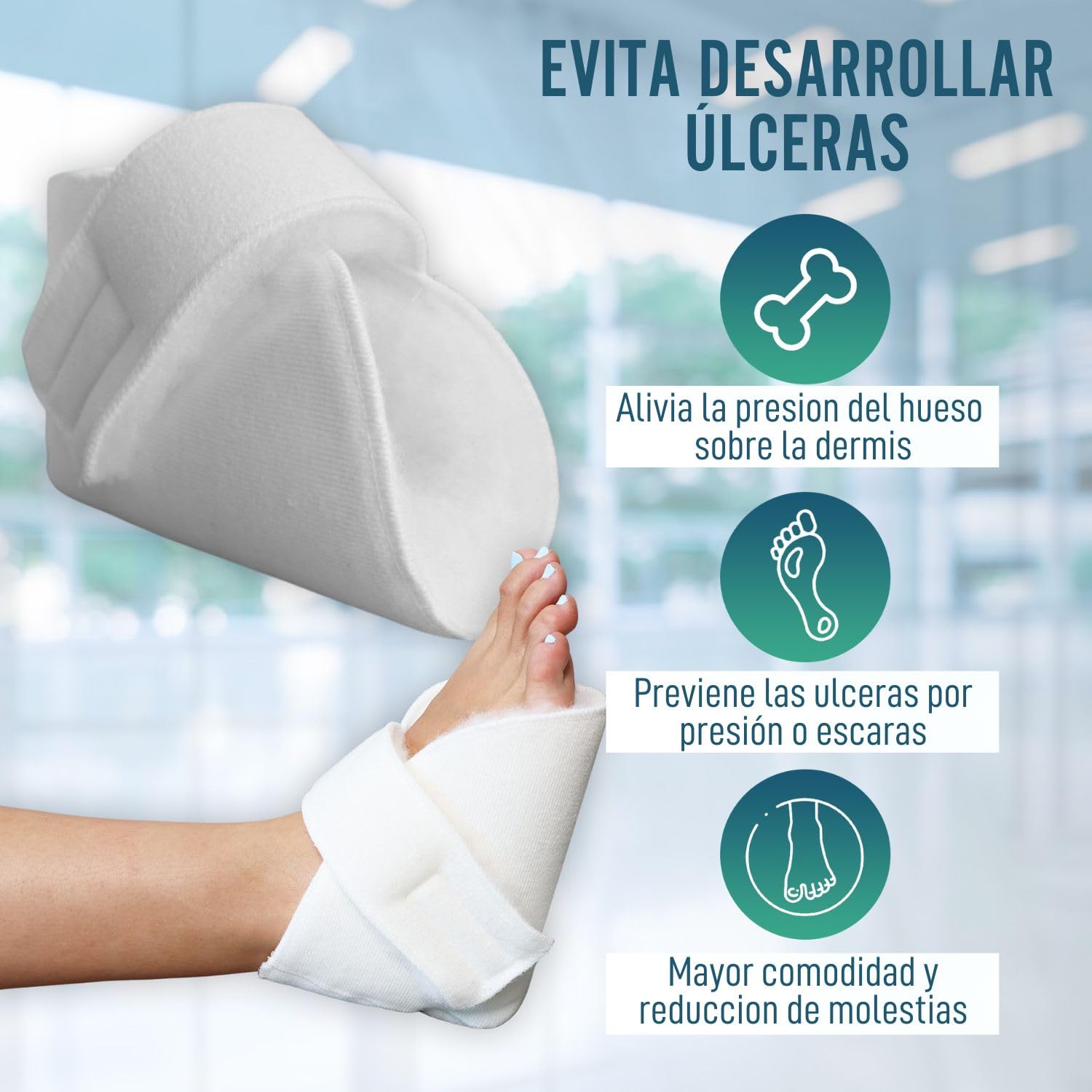 OrtoPrime Protectores de talón para úlceras por presión, paquete de 2 protectores de talón de forro polar para cama silla de ruedas protector de talón de piel de oveja para úlceras por presión