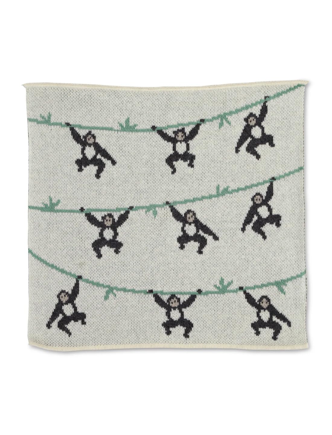THE BABY TRUNK Monkey Knitted Napkin Set of 2 | Soft Hypoallergenic Cotton Baby Wipes | Gentle Washcloths for Newborns & Infants | Reusable Baby Towels | Fun Gift Idea 1