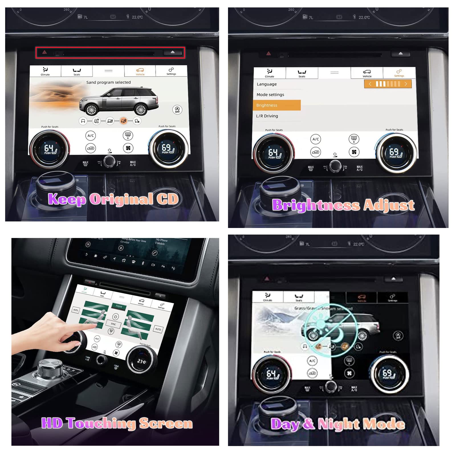 10 " Touchscreen AC Climate Control Panel For Range Rover L405 2013 - 2017 | UK