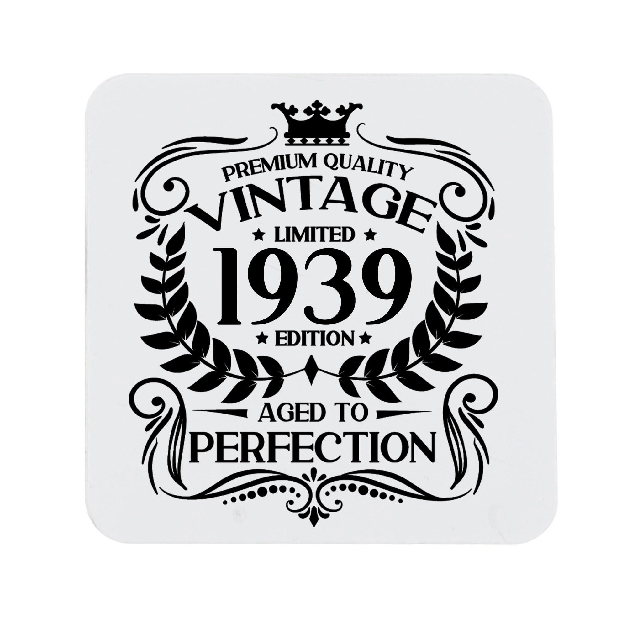 80th Birthday Gift for Men Vintage 1946 Aged to Perfection Engraved Slate Coaster Present for 80 Year Old Etched Natural Slate Placemat (Round Slate) — view 190
