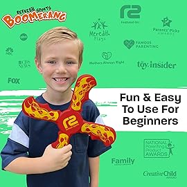 Boomerang for Kids - It Really Does Fly Back - Fun & Easy to Use Gifts for Boys & Girls - Best Toys for Ages 8-13 Gift Idea - Soft Foam Design Stocking Stuffers for Kids 6 7 8 9 10+ Year Old Boy Gifts