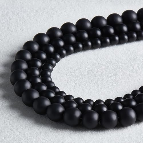 Miniatura 7 de 45 cuentas de piedras preciosas naturales de 0.31 pulgadas, cuentas redondas sueltas para hacer joyas con cordón elástico de cristal